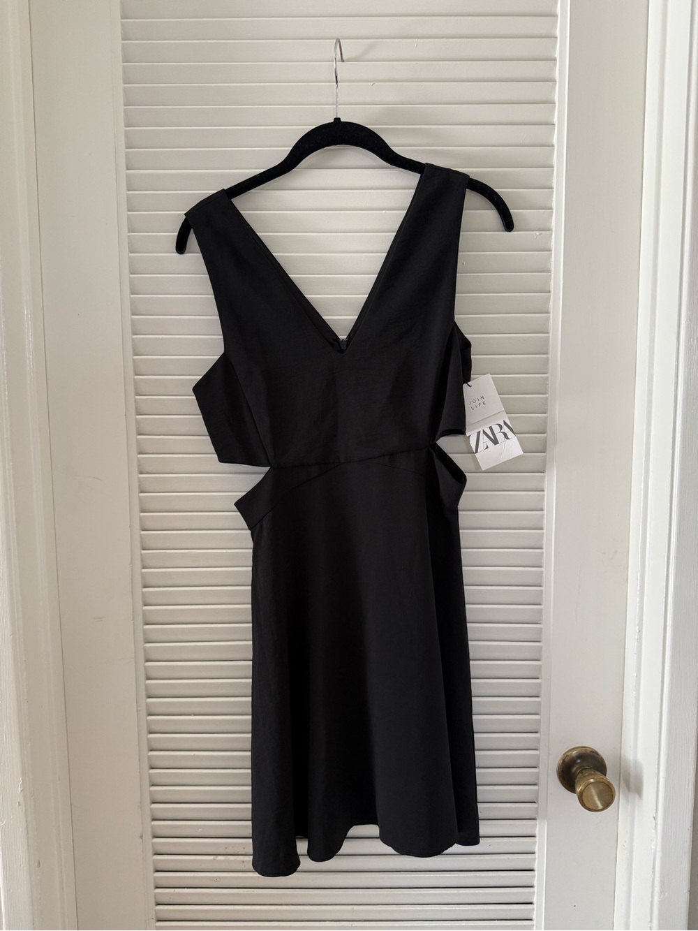Zara Black One-Shoulder Cutout Cocktail Dress
